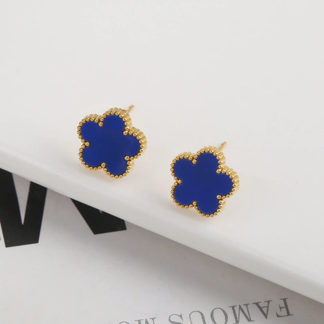 VIERBLÄTTRIG | OHRENSTECKER BLAU