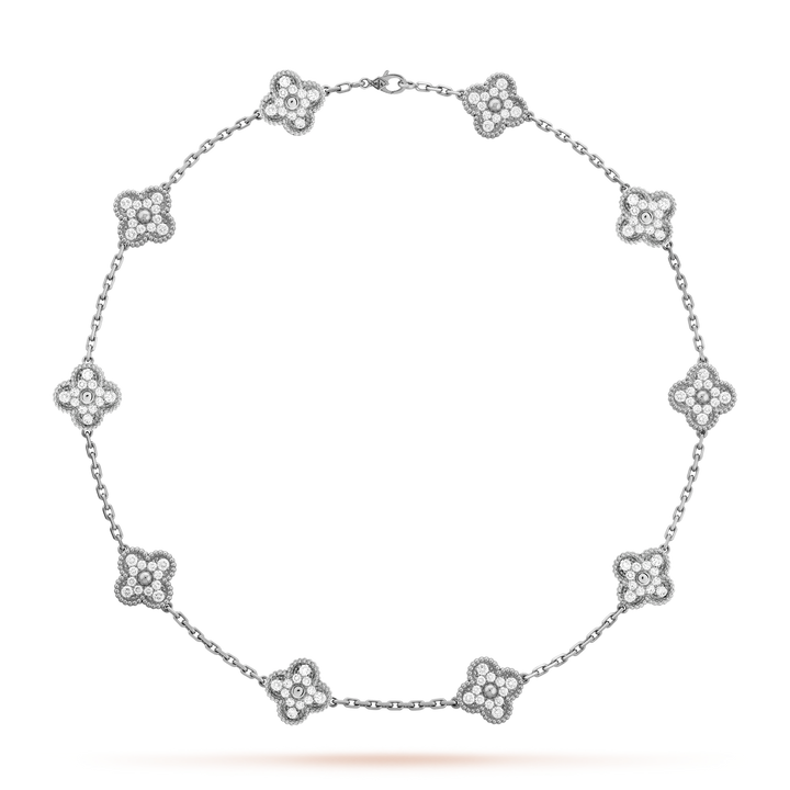 HALSKETTE VIERBLÄTTRIGER KLEE LAVISH 10 DESIGNS - SILBER